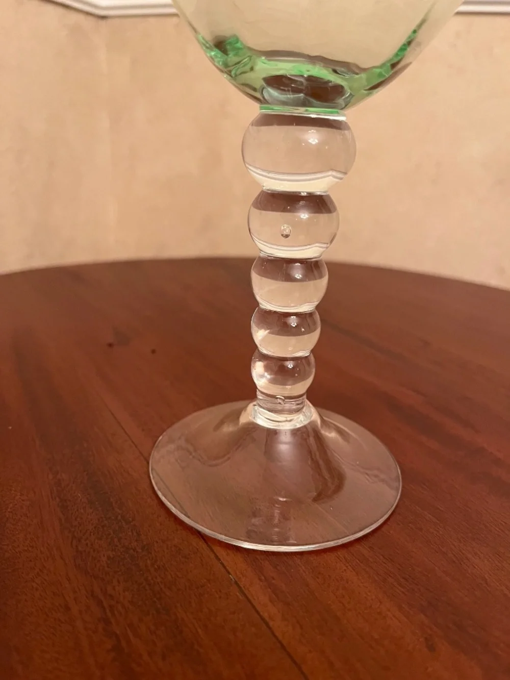 Elegant Green-Tinted Goblet / Wine Glass ✨🍷 Large Statement Stemware